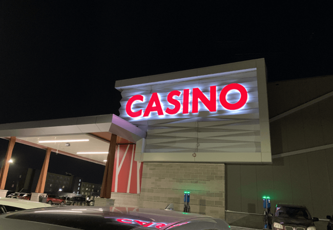 ACE Casino Airport Gambling Outside View Night 