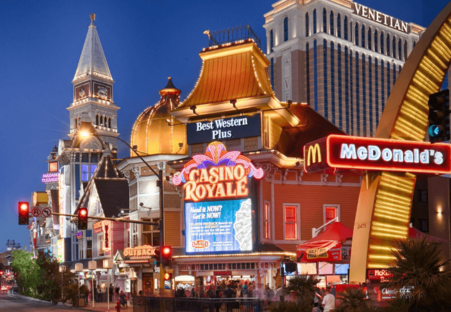 Best Western Plus Casino Royale Center Strip Night View 
