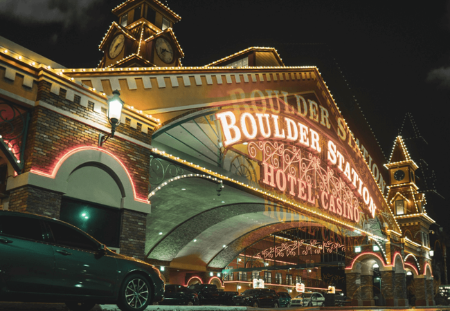 Boulder Station Hotel and Casino Night View 1 