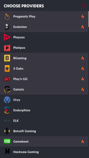 Développeurs de jeux mobiles de 1red Casino