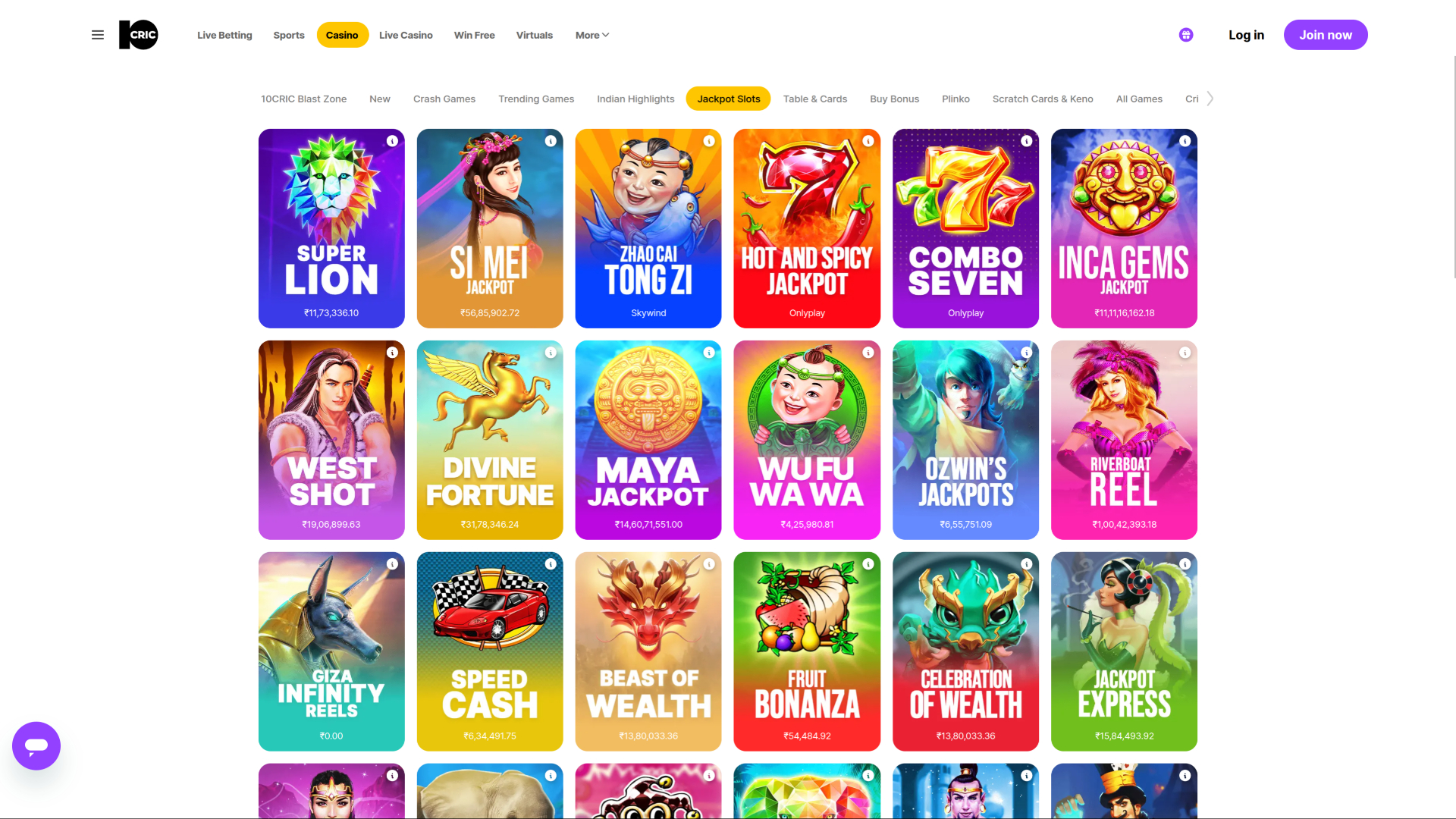 Jackpot de bureau de 10cric Casino