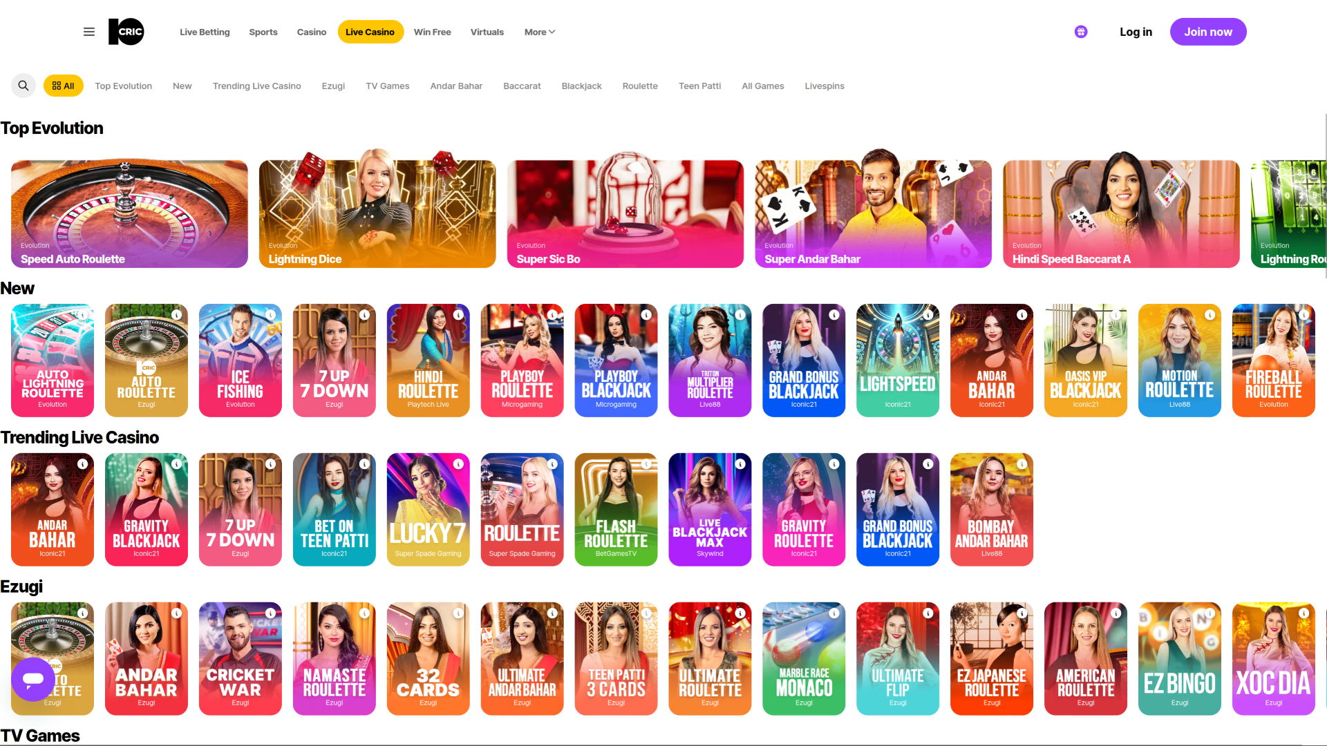 Croupier en direct sur bureau de 10cric Casino