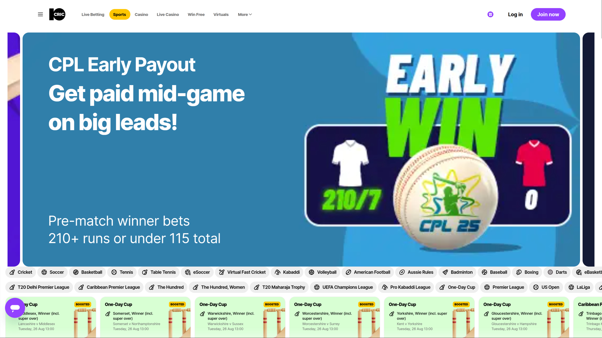 Sports de bureau de 10cric Casino