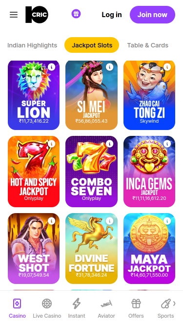 Jackpot mobile de 10cric Casino
