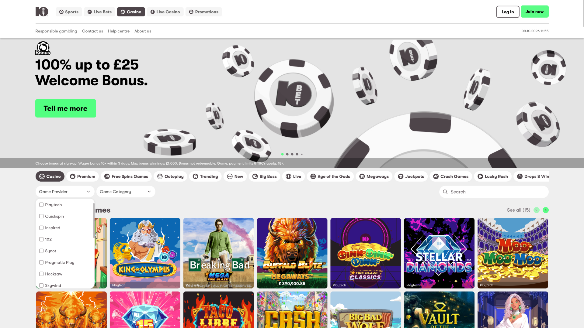Desarrolladores de juegos de escritorio para casino 10Bet
