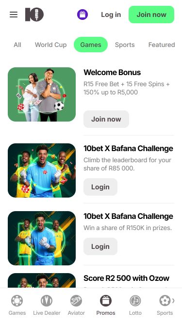 10Bet Casino mobile Aktionen