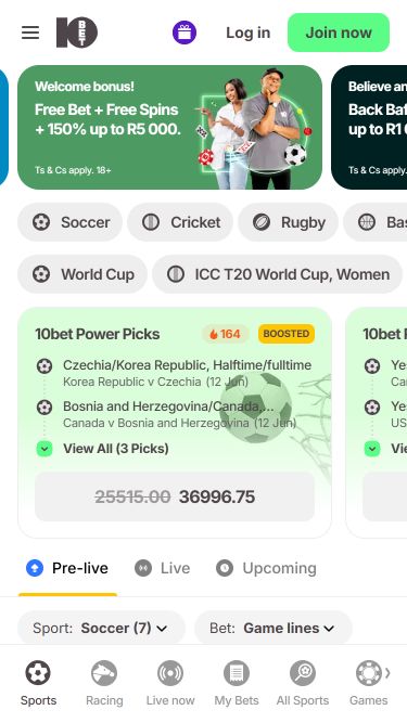 10Bet Casino mobile Sportwetten