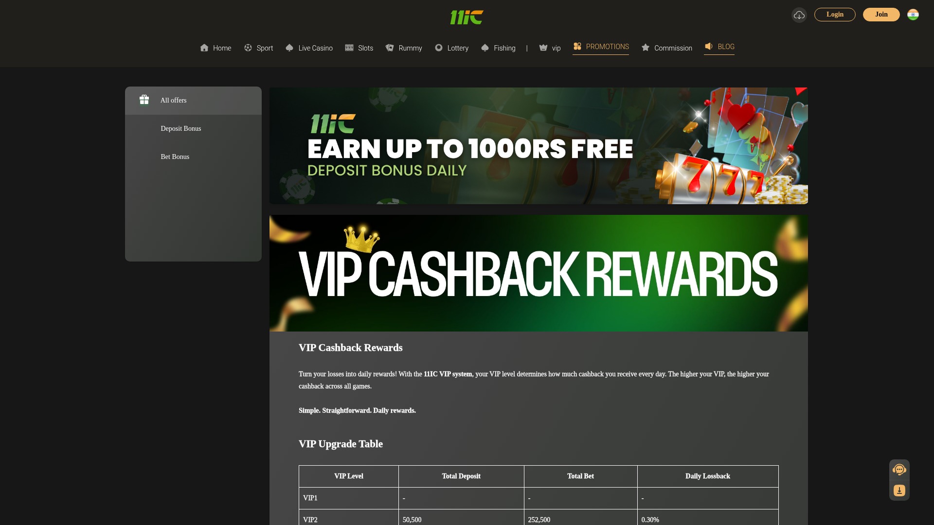 11ic Casino Desktop VIP-Programm