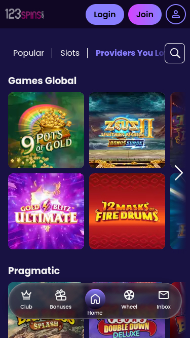 Desenvolvedores de jogos para dispositivos móveis do cassino 123Spins