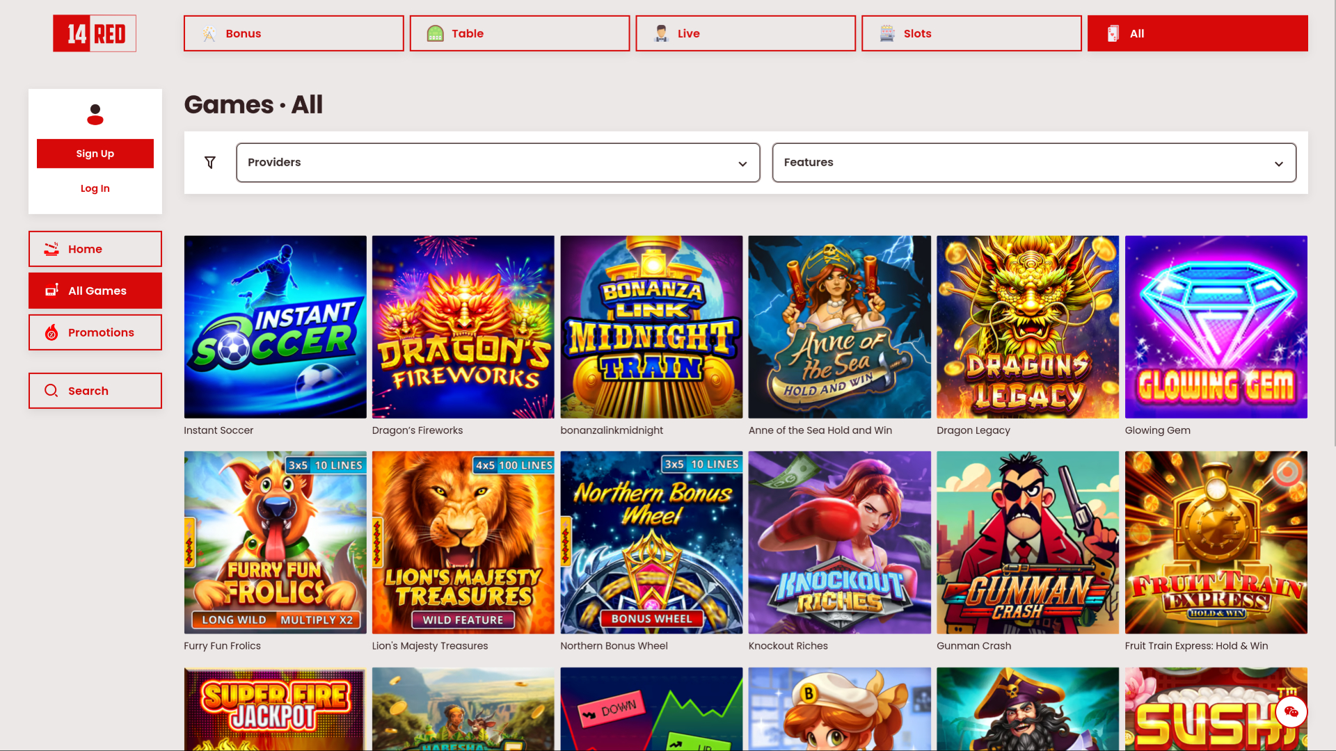 Jeux de bureau de 14Red Casino