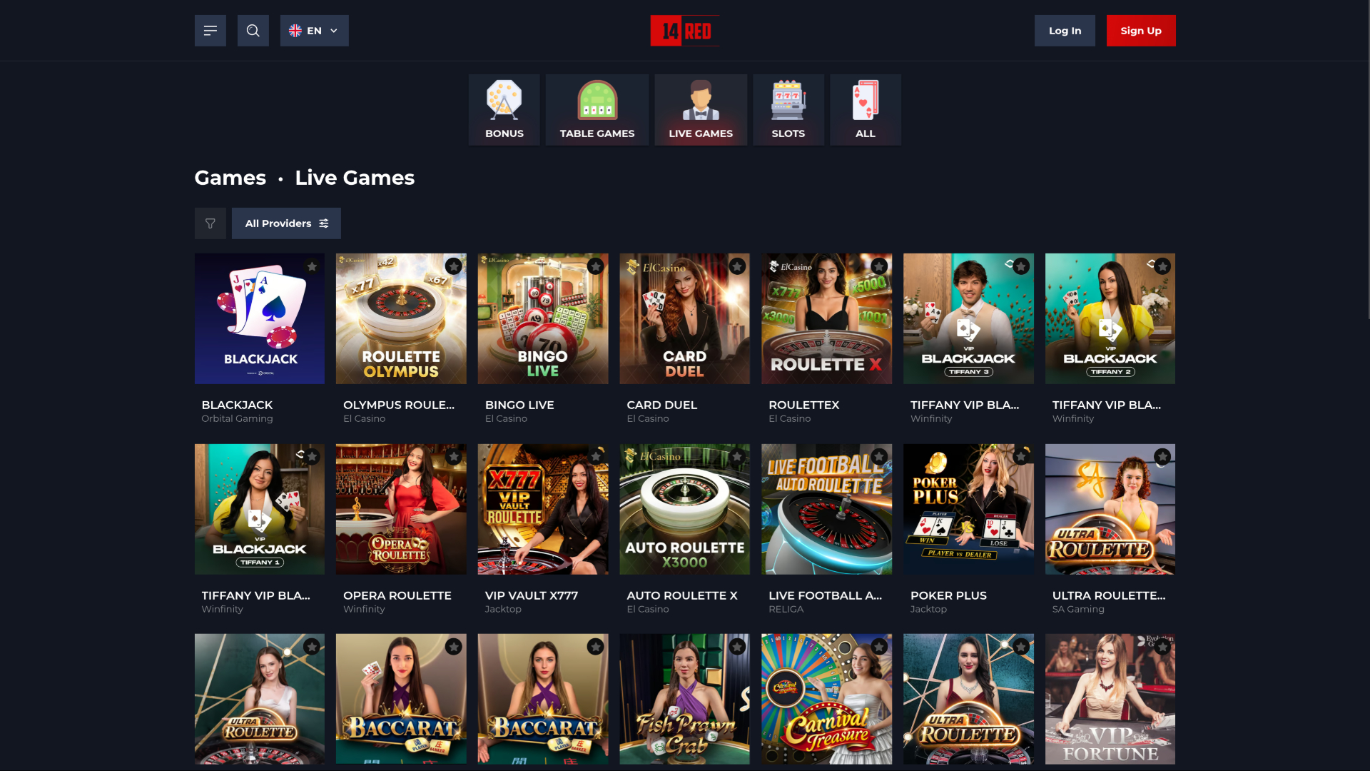 14Red Casino Desktop Live Dealer