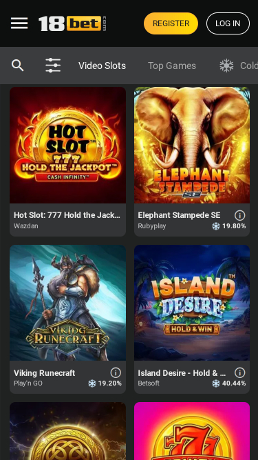 Juegos móviles de 18Bet Casino