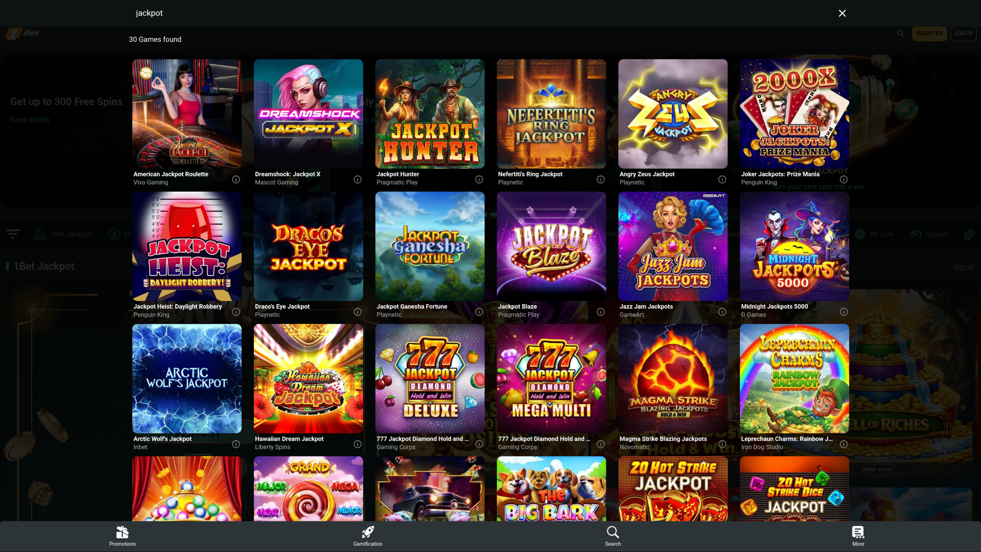 Jackpot de escritorio de 1Bet Casino