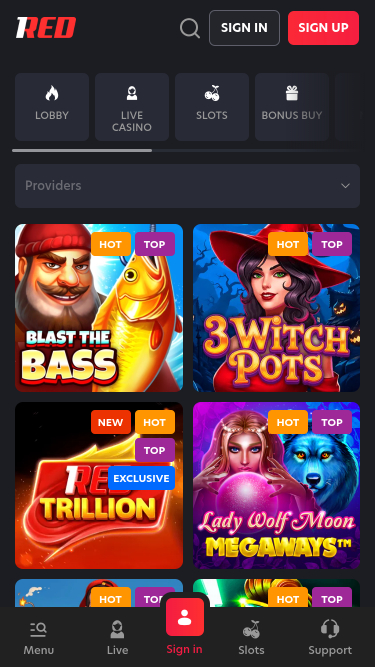 1red Casino Mobile Games