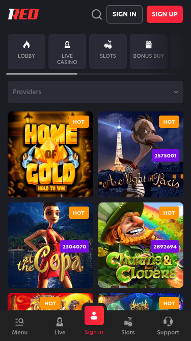 1red Casino Mobile Jackpot