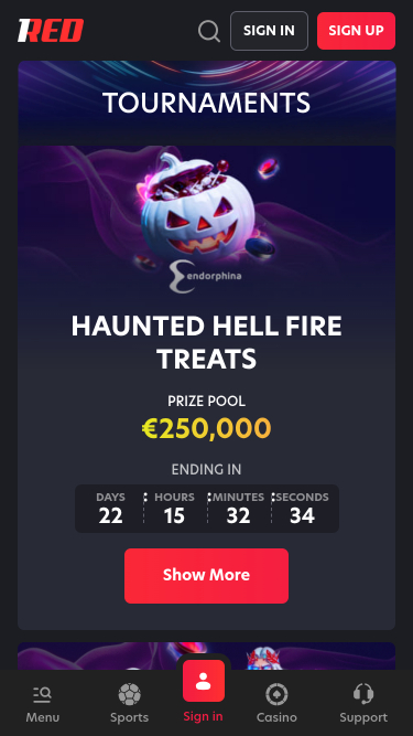 1red Casino Mobile Tournaments