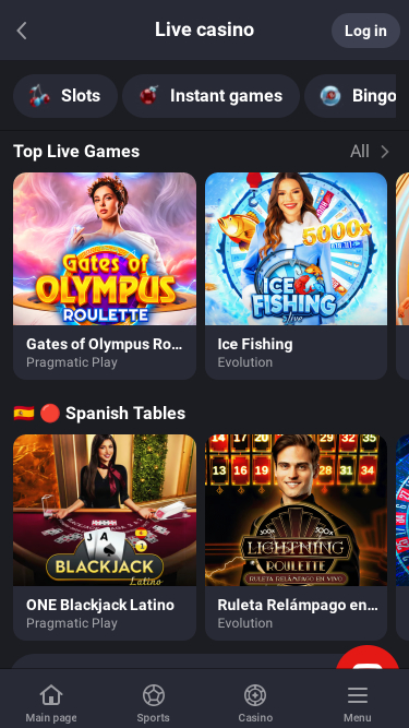 Casino con crupier en vivo de 1RedBet