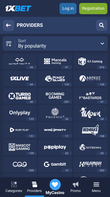 Desarrolladores de juegos móviles de 1xBet Casino