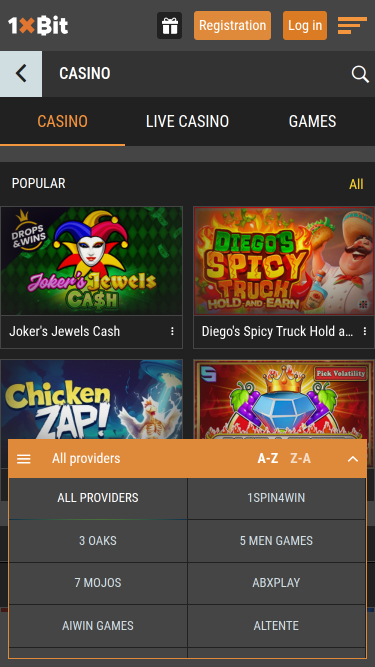 1xBit Casino Mobile Game Developers