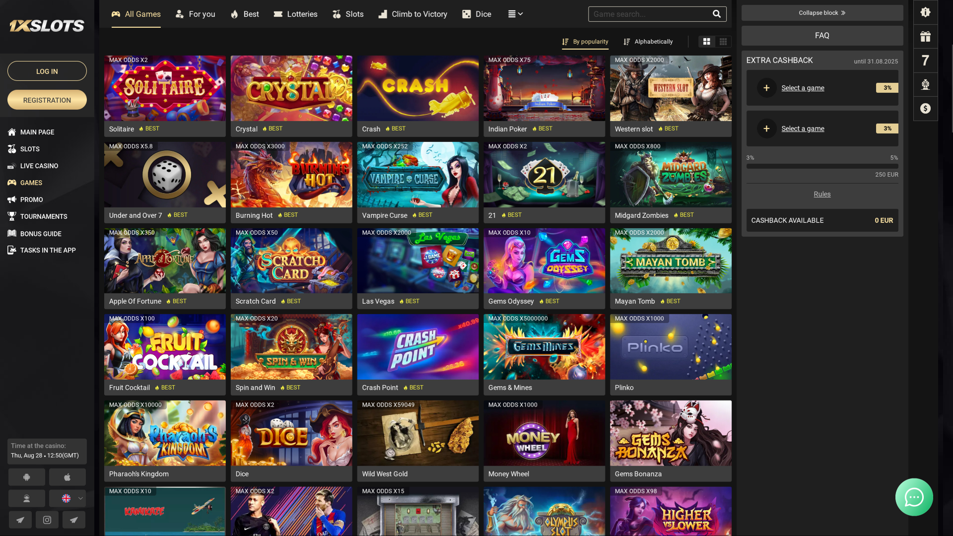 1xSlots Casino Desktop Games