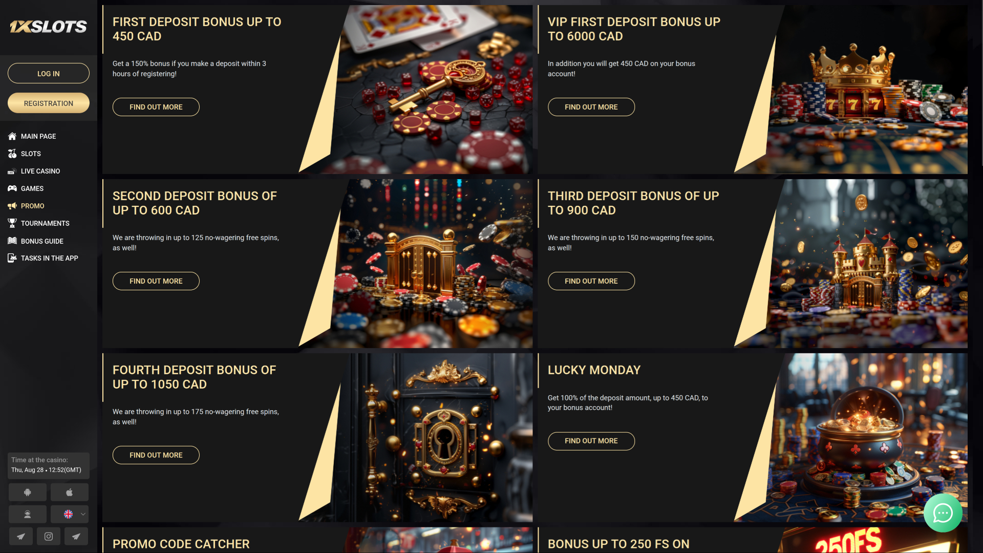 1xSlots Casino Desktop Promotions