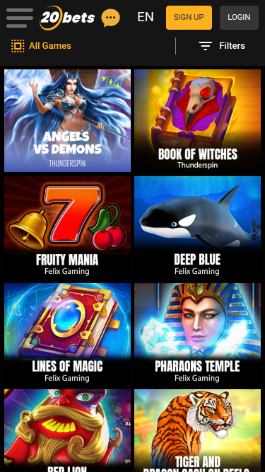 Giochi mobile di 20Bets Casino