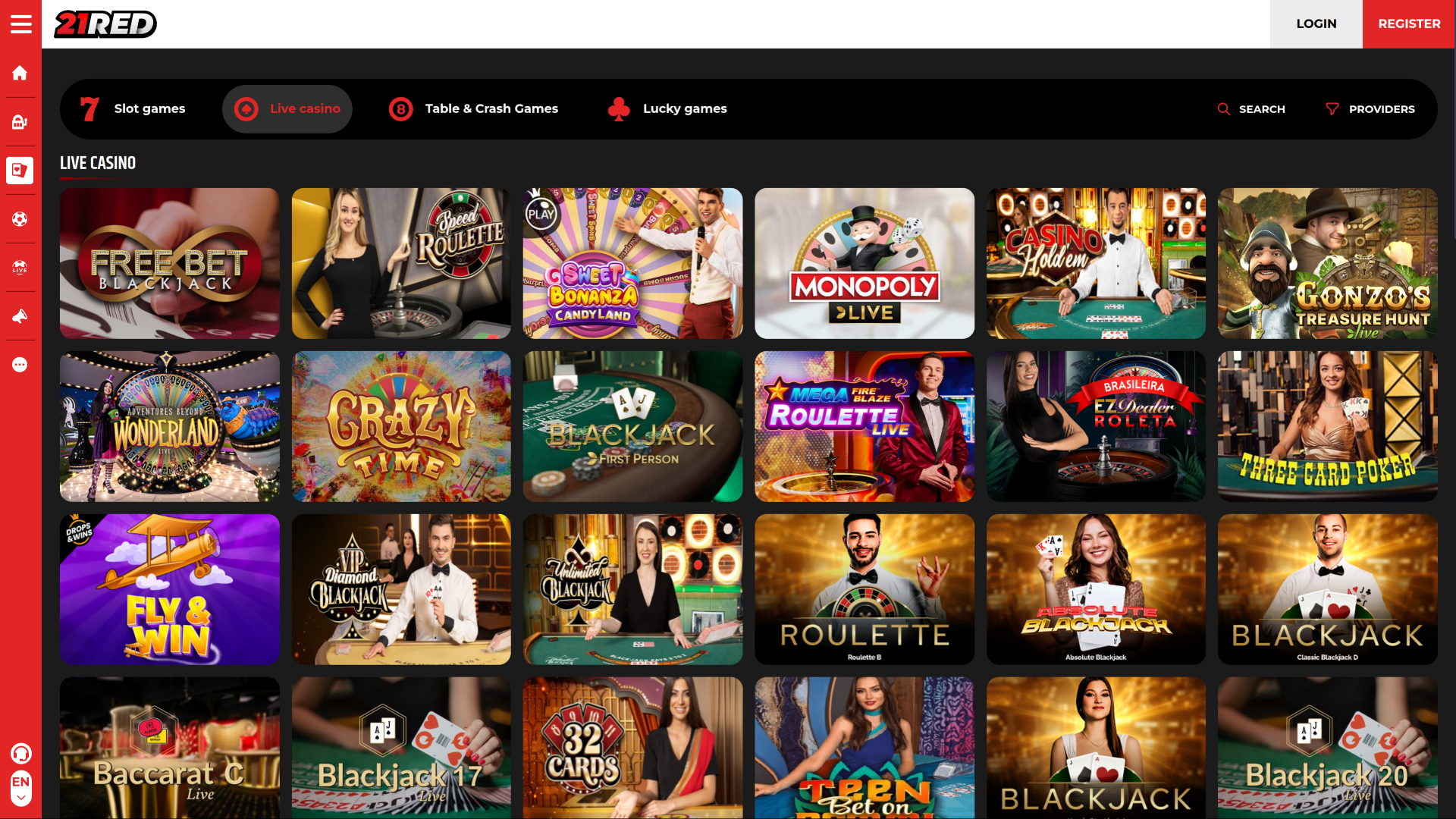 21.red Casino Desktop Live Dealer