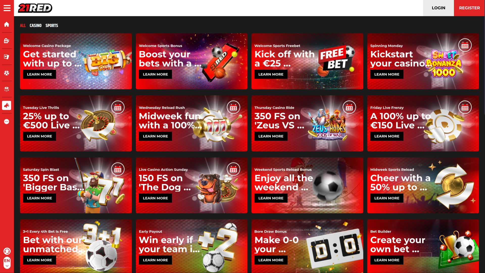 21.red Casino Desktop Promotions