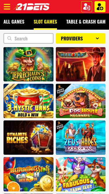 21Bets Casino mobile Spiele