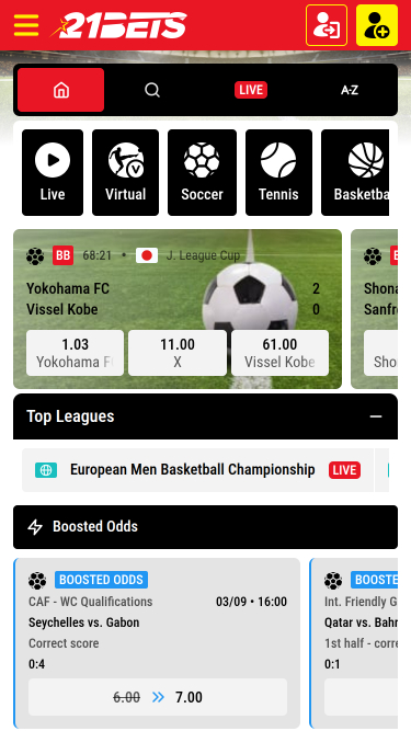 21Bets Casino mobile Sportwetten