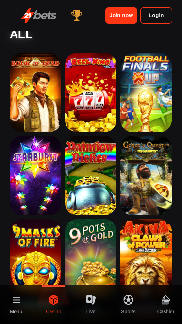 21betscasino.com Jogos para celular