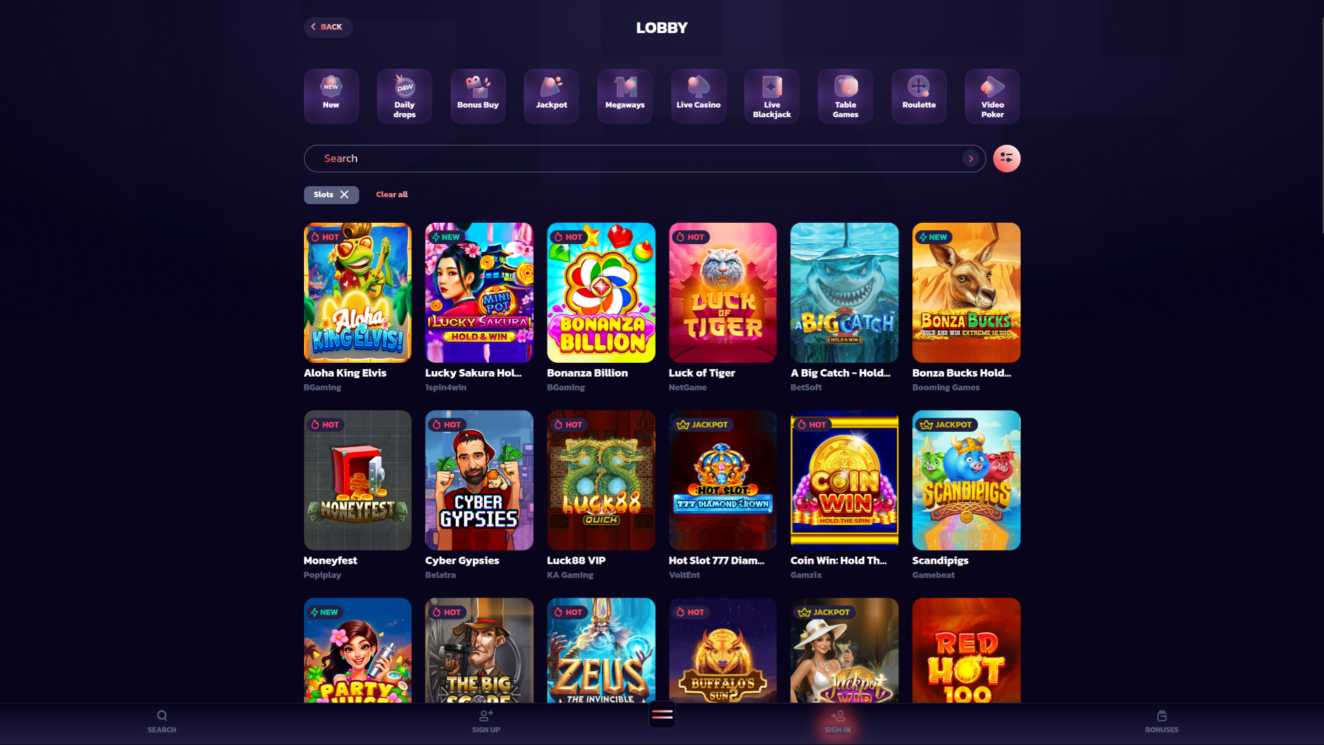 Jeux de bureau de 21Bit Casino