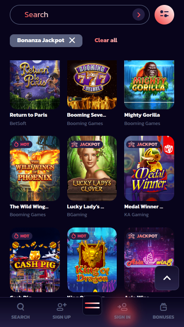 Jackpot mobile de 21Bit Casino