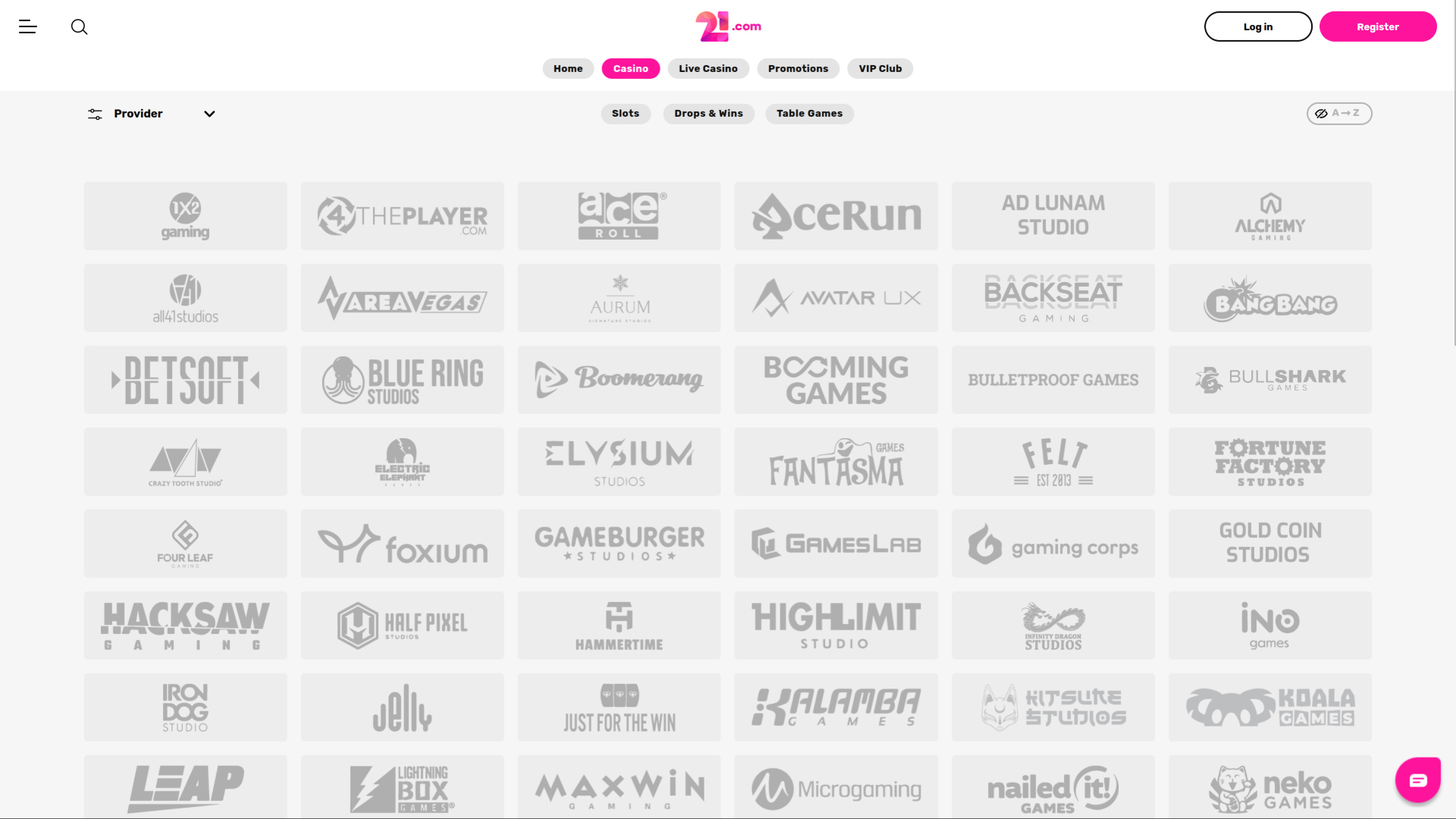 Développeurs de jeux de bureau de 21.com Casino