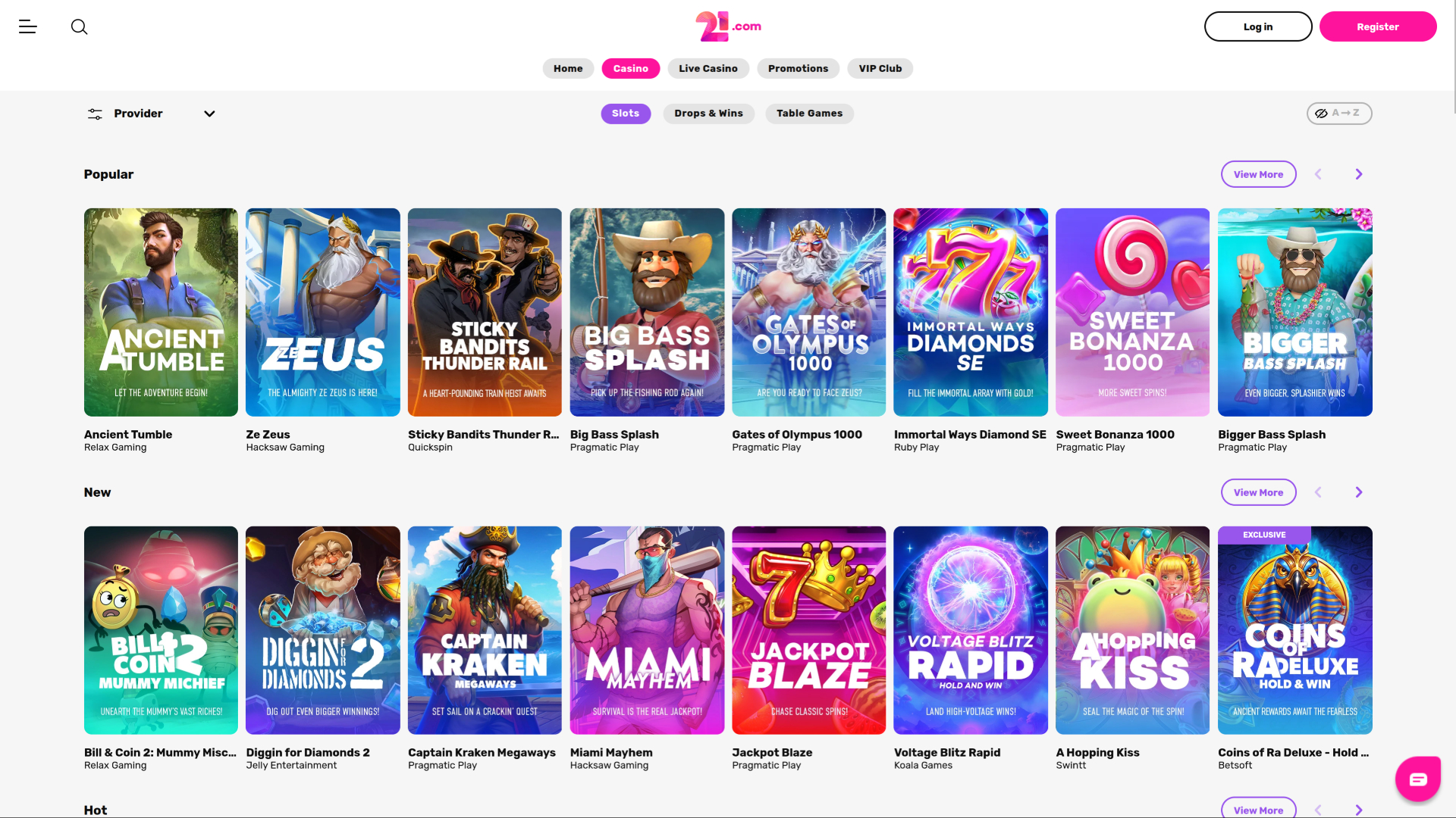 Jeux de bureau de 21.com Casino
