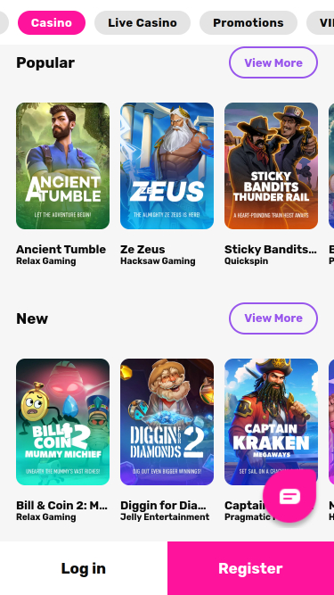 Jeux mobiles de 21.com Casino