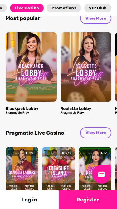 Croupier en direct mobile de 21.com Casino