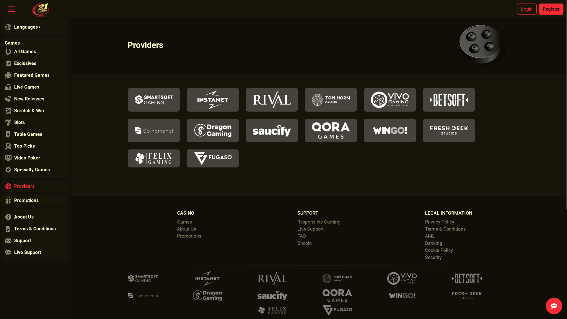 Desarrolladores de juegos de escritorio de 21 Grand Casino