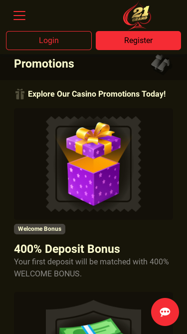 Promociones móviles de 21 Grand Casino