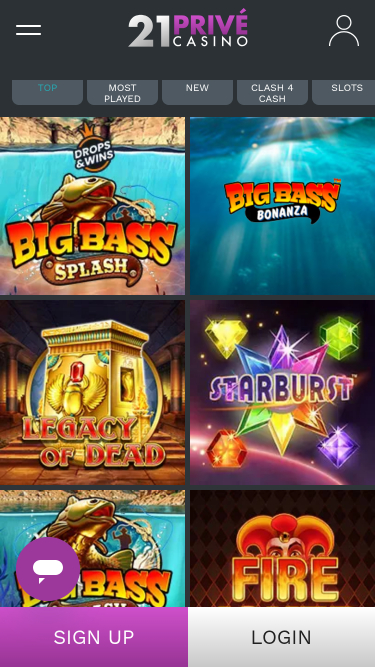 21 Prive Casino Mobile Games