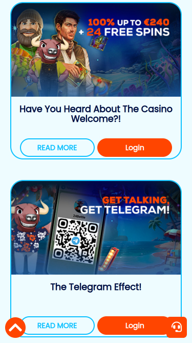 Promotions mobiles du casino 24Bettle