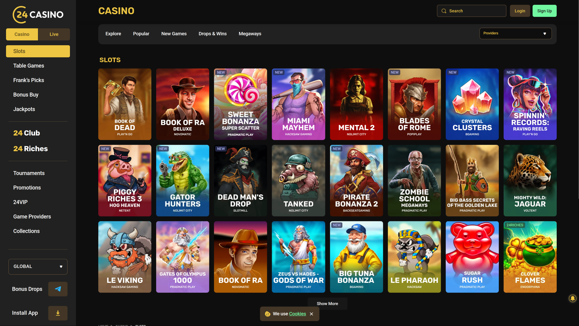 Juegos de escritorio del casino 24Casino