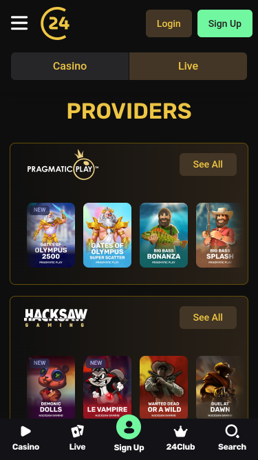 24Casino Mobile Game Developers