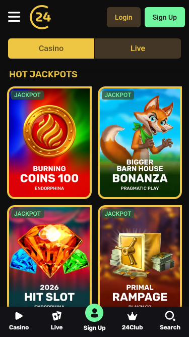 24Casino Mobile Jackpot