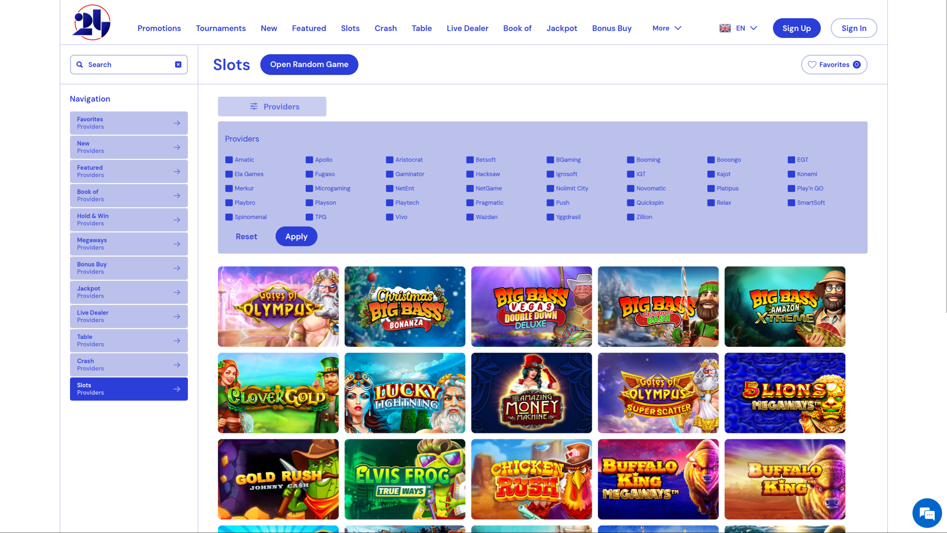 Desarrolladores de juegos de escritorio de 24Casino.bet