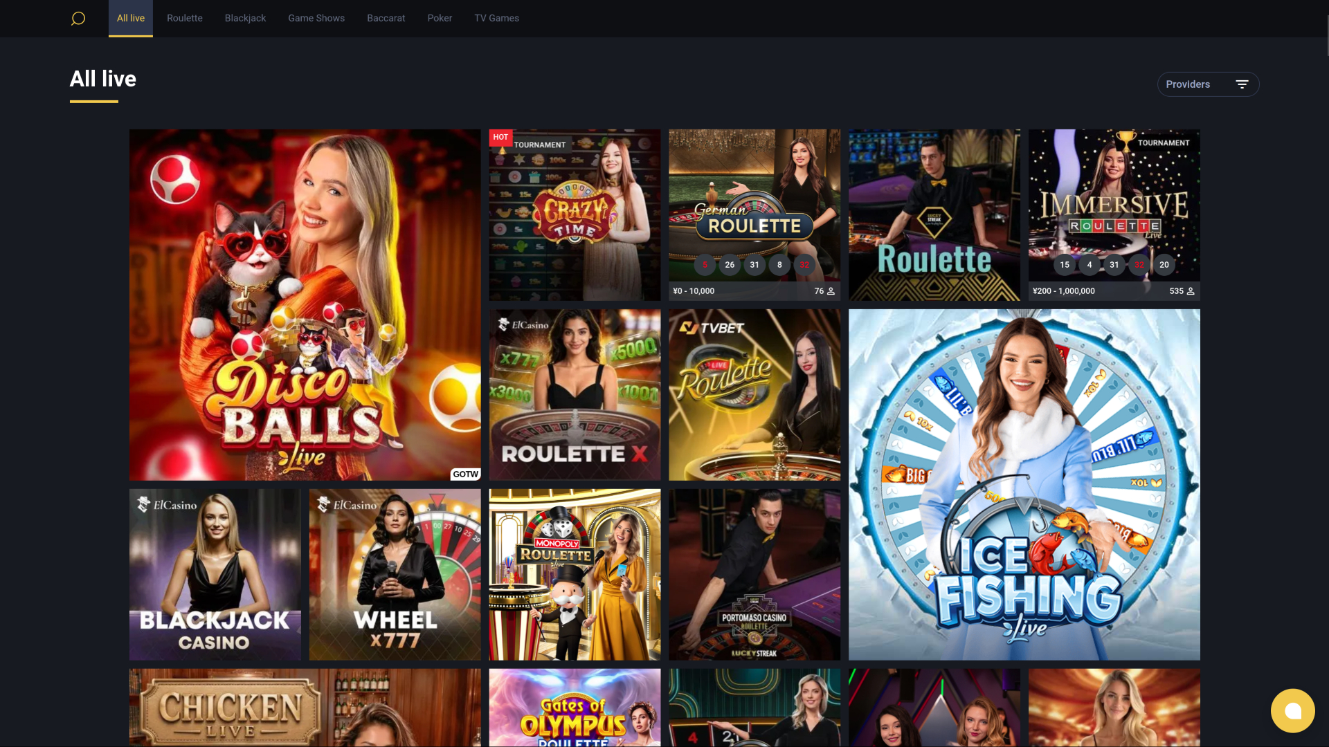 Croupier dal vivo su desktop di 24Slots Casino