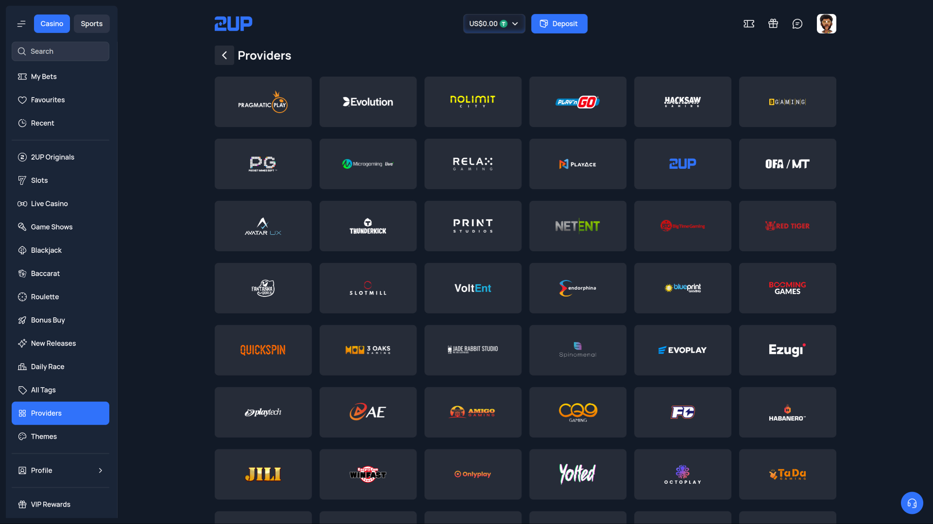 Développeurs du jeu de casino pour ordinateur 2up