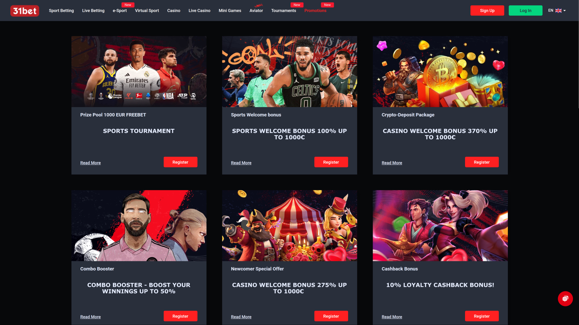 Promotions sur ordinateur de 31Bet Casino