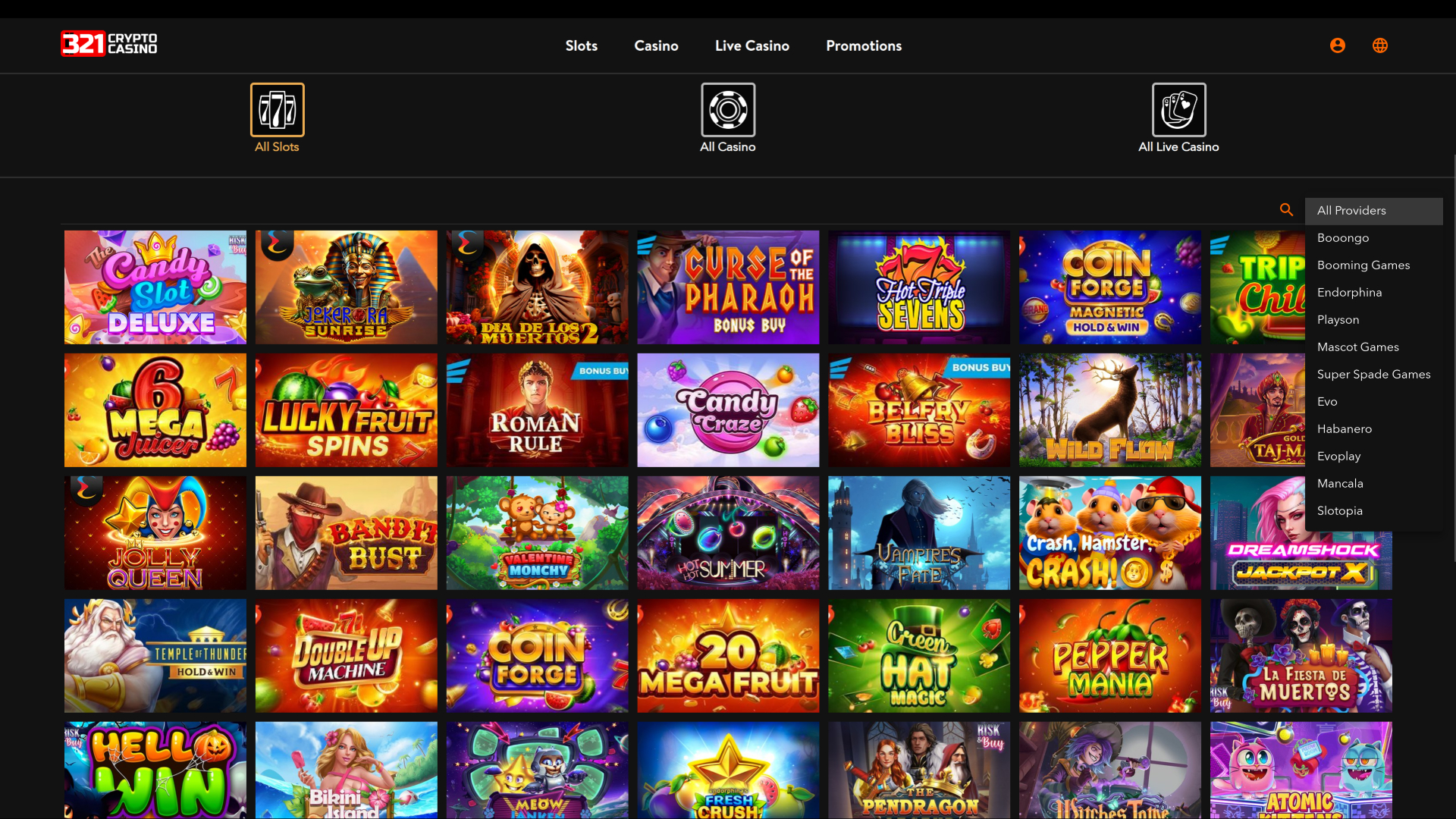 Développeurs de jeux de bureau de 321Crypto Casino