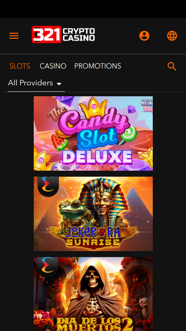 Jeux mobiles de 321Crypto Casino
